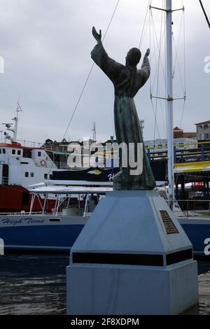 St George's Grenada la statua di Gesù Cristo Carenage dato Al popolo di Grenada da parte della gente di Genova in Italia e Costa Line proprietari dell'Italia Foto Stock