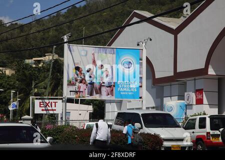 South St George's Grenada Pubblicità Affissioni fuori Hubbard's Agency Foto Stock