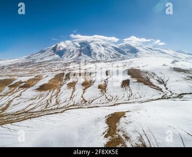 Fotografia aerea dello scenario naturale di Muztagh ATA Foto Stock