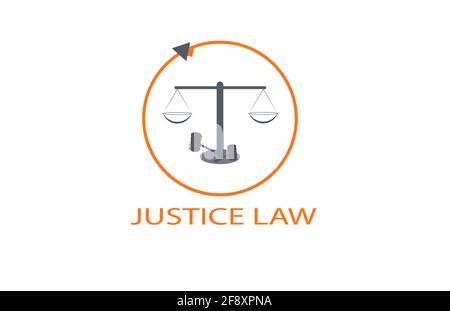 Modello vettoriale di disegno del logo della legge - vettore del logo del soggetto dell'atto design Foto Stock