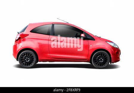 Ford ka sport hatchback vista laterale auto isolato su bianco sfondo Foto Stock