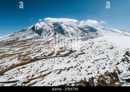 Fotografia aerea dello scenario naturale di Muztagh ATA Foto Stock