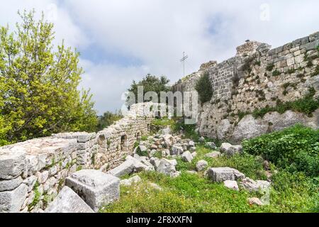 Cittadella di Smar Jbeil, antico castello crociato in rovina, Libano Foto Stock