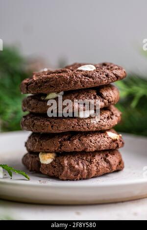 Biscotti al marshmallow al cioccolato Foto Stock