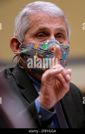 Washington, DC, Stati Uniti. 15 Aprile 2021. La sottocommissione parlamentare sulla crisi del Coronavirus ha un'audizione sulla Capitol Hill a Washington, giovedì 15 aprile 2021. (Foto di AMR Alfiky/Pool/Sipa USA) Credit: Sipa USA/Alamy Live News Foto Stock