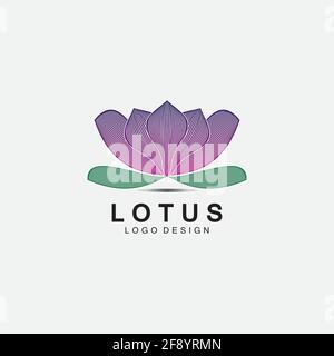 Vector lotus fiori design per spa, lezioni di yoga, hotel e resort Illustrazione Vettoriale