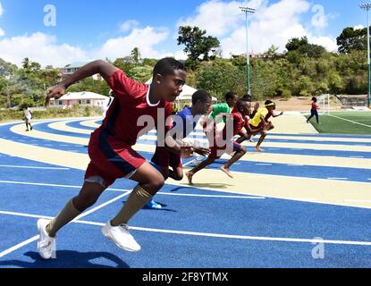 Barbados Scuola primaria Concorso atletico Foto Stock