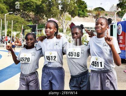 Barbados Scuola primaria Concorso atletico Foto Stock