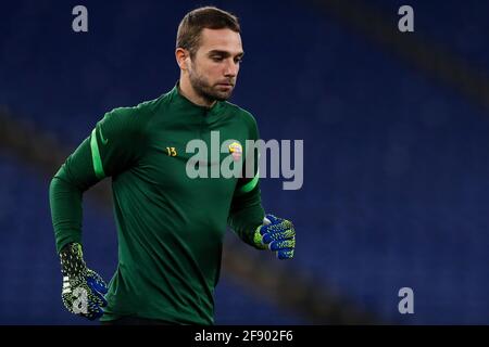 ROMA, ITALIA - APRILE 15: Portiere Pau Lopez DI ROMA durante la finale del quartiere UEFA Europa League: Seconda tappa tra ROMA e Ajax allo Stadio Foto Stock