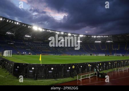 ROMA, ITALIA - APRILE 15: Vista generale durante la finale del quartiere UEFA Europa League: Seconda tappa tra ROMA E Ajax allo Stadio Olimpico il 1° aprile Foto Stock