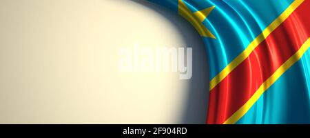 repubblica democratica del congo Bandiera. illustrazione in 3d della bandiera nazionale ondulata con uno spazio per la copia. Bandiera dei paesi africani. Foto Stock