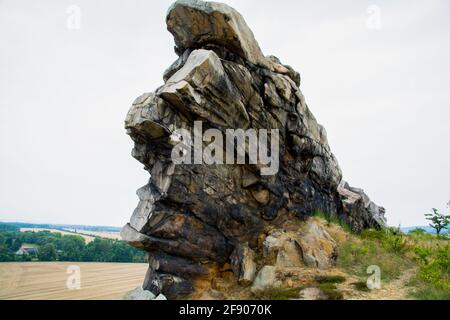 I Muri del Diavolo in le montagne Harz Foto Stock