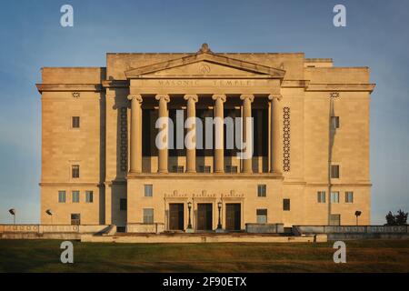 Tempio Masonic, Dayton, Ohio. STATI UNITI. Architettura greca. Foto Stock