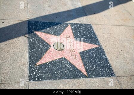 Elvis Presley's Star sulla Hollywood Walk of Fame, Los Angeles, California, USA Foto Stock