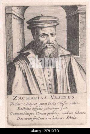 Ursinus, editore di Zacharia: Hondius, Hendrik (1) Stecher: Vries, Simon Wynhoutsz. Foto Stock