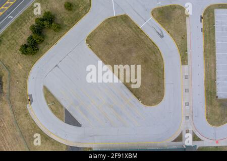 Parcheggio posti auto vuoti, vista aerea Foto Stock
