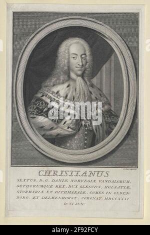 Christian VI., Re di Danimarca Stecher: Picart, Bernard Foto Stock