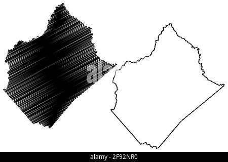 Rappahannock County, Commonwealth of Virginia (Stati Uniti, Stati Uniti d'America, Stati Uniti, Stati Uniti, Stati Uniti) mappa vettoriale illustrazione, scrimble schizzo Rappahan Illustrazione Vettoriale