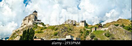 La Basilica di Valere e la Cappella di tutti i Santi a Sion, Svizzera Foto Stock