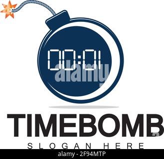 Icona vettoriale del logo della bomba a tempo modello di disegno Illustrazione Vettoriale