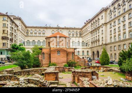 Vista del saino george rotunda a Sofia, Bulgaria. Foto Stock