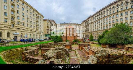 Vista del saino george rotunda a Sofia, Bulgaria. Foto Stock