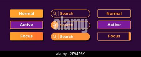 Opzioni attive e inattive kit elementi UI Illustrazione Vettoriale