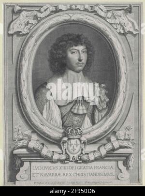 Ludwig XIV., Re di Francia Stampa di Peter Ludwig van Scoppy dopo ad vivum modello di Wallerant Vaillant Foto Stock