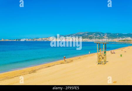 Spiaggia di Palma de Mallorca, Spagna Foto Stock