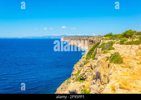Costa frastagliata di Maiorca a Cap Blanc Foto Stock