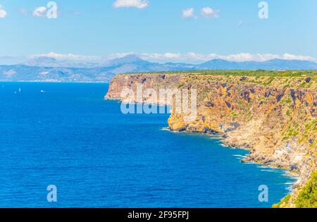 Costa frastagliata di Maiorca a Cap Blanc Foto Stock