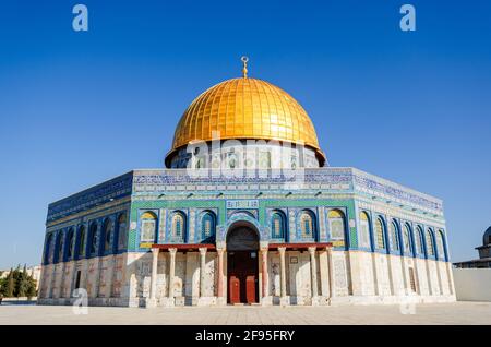 Il Monte del Tempio, conosciuto come Haram esh-Sharif per i musulmani, a Gerusalemme, Israele. Foto Stock