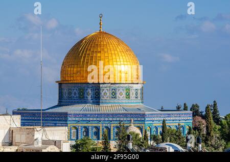 Il Monte del Tempio, conosciuto come Haram esh-Sharif per i musulmani, a Gerusalemme, Israele. Foto Stock