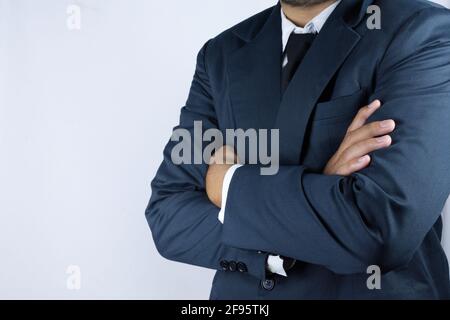 Qualcuno che gioca il ruolo di un uomo d'affari Foto Stock