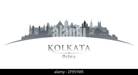 Profilo dello skyline di Kolkata India. Illustrazione vettoriale Illustrazione Vettoriale