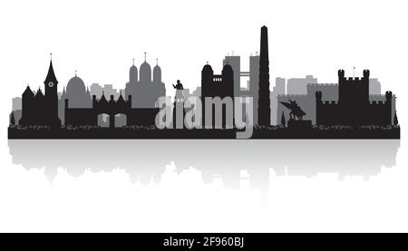 Kaliningrad Russia skyline città vettore silhouette illustrazione Illustrazione Vettoriale