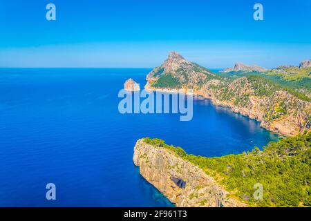 Es Colomer isolotto vicino a Cap formentor a Maiorca, Spagna Foto Stock