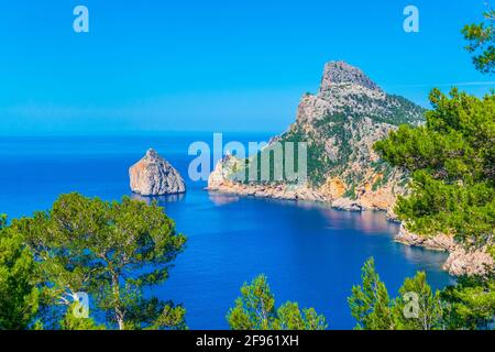 Es Colomer isolotto vicino a Cap formentor a Maiorca, Spagna Foto Stock