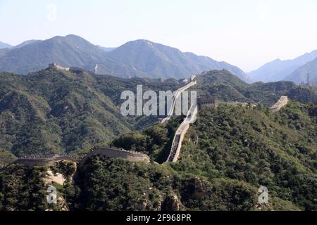 Cina, Badaling, Grande Muraglia della Cina Foto Stock