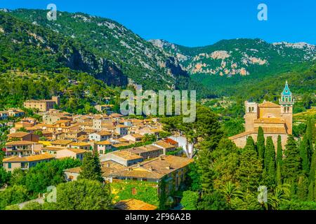 Veduta aerea di Real Cartuja de Valldemossa, Maiorca, Spagna Foto Stock