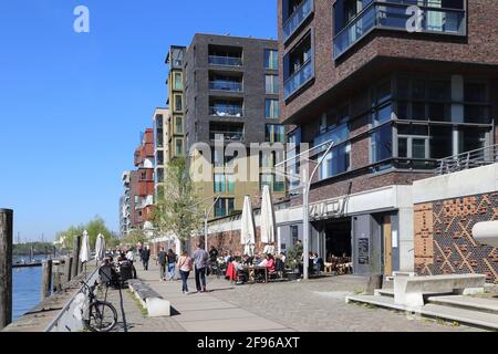 Germania, Amburgo, HafenCity Grassbrookhafen Dalmannkai Foto Stock