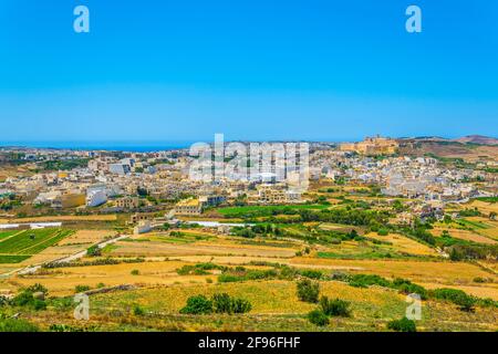 Veduta aerea della cittadella di il-Kastell a Victoria, Gozo, Malta Foto Stock