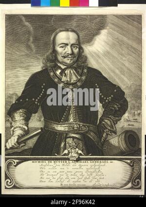 Ruyter, Michiel Adriaanszoon incisione di Hendrick Bary dopo dipinti di Ferdinand Bol Foto Stock