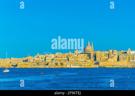 Skyline di Valleta, Malta Foto Stock