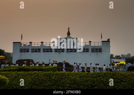 Il giardino sacro, Maya Devi Mandir Foto Stock