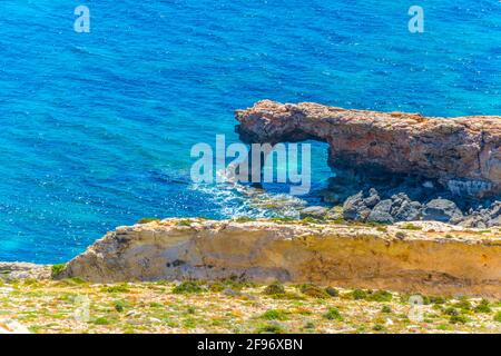 Costa maltese vicino ai templi di Hagar Qim e Mjandra Foto Stock