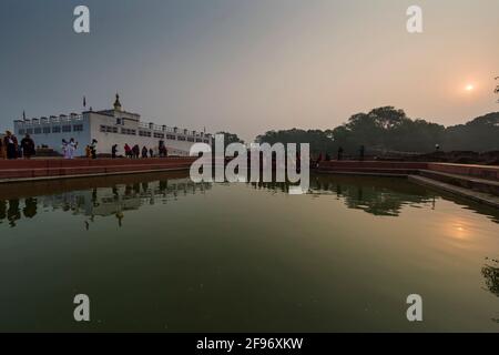 Il giardino sacro, Maya Devi Mandir Foto Stock