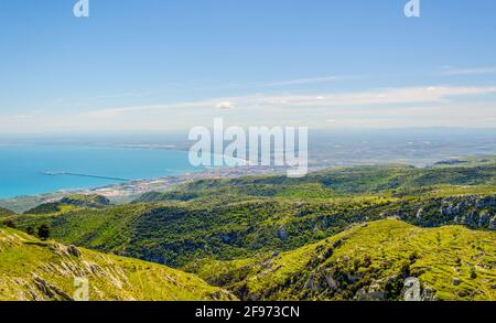 Veduta aerea del golfo di manfredonia in Italia. Foto Stock