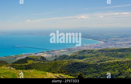 Veduta aerea del golfo di manfredonia in Italia. Foto Stock