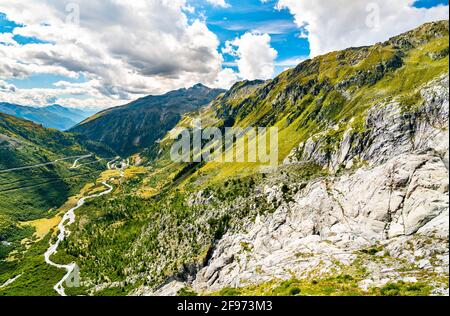 Alpi Svizzere al Passo Furka Foto Stock